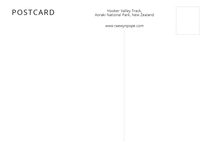 Hooker Valley Postcard