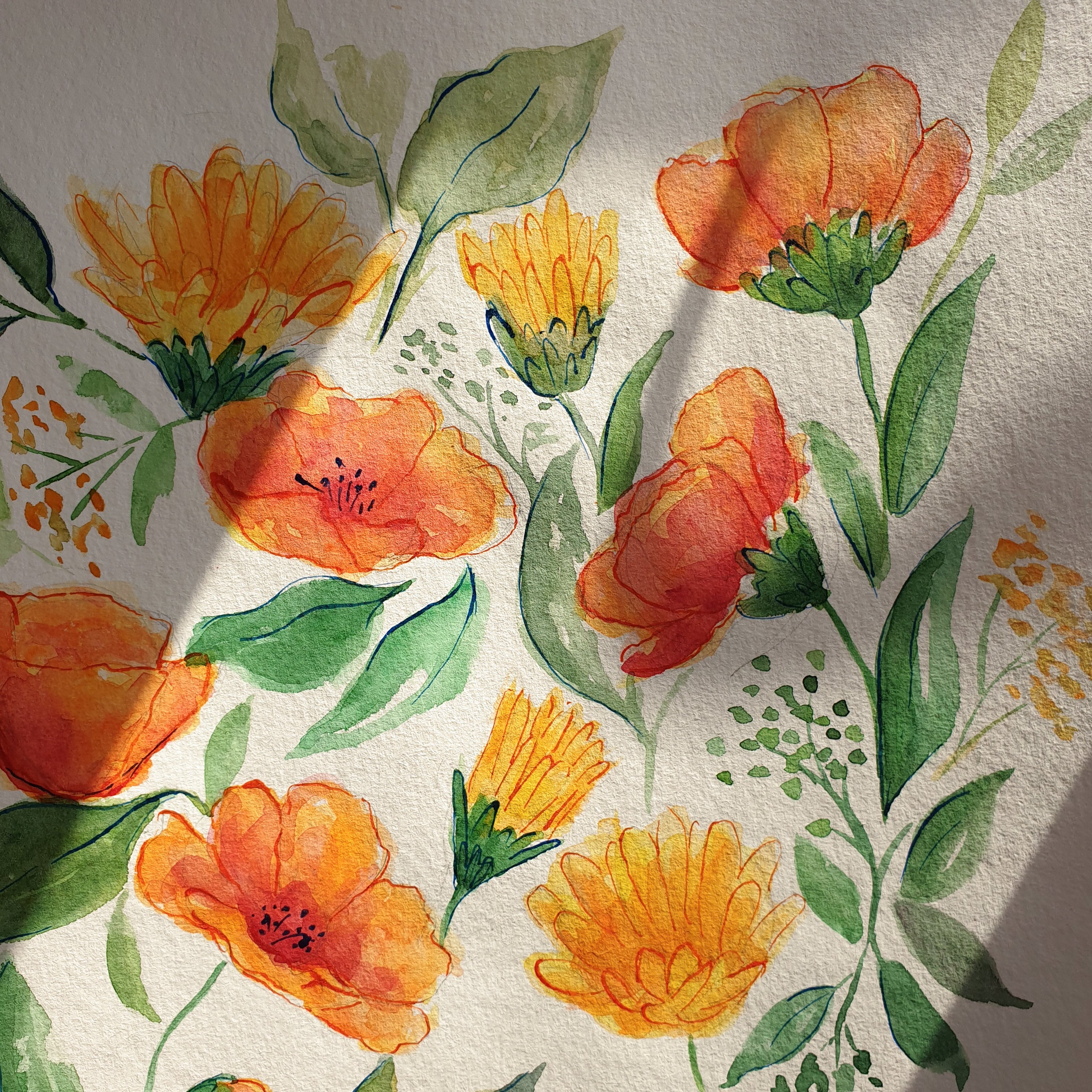 Spring Wildflowers Original Painting