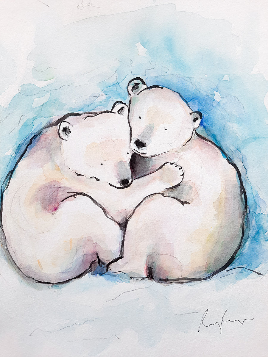 Polar Bear Cubs Original Painting