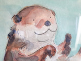 Otter Original Painting - FRAMED