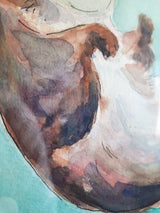 Otter Original Painting - FRAMED