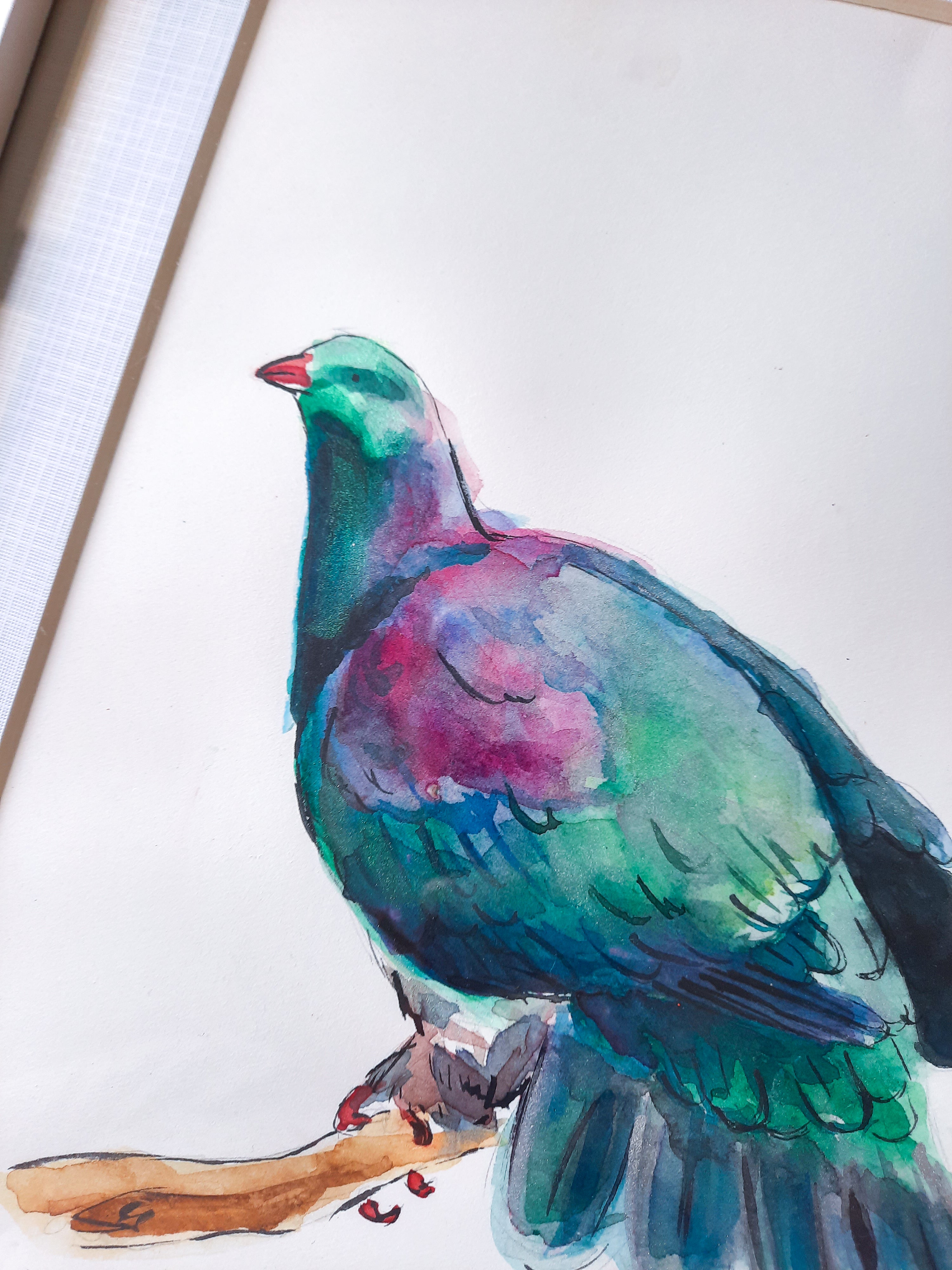 Kererū Original Painting - FRAMED
