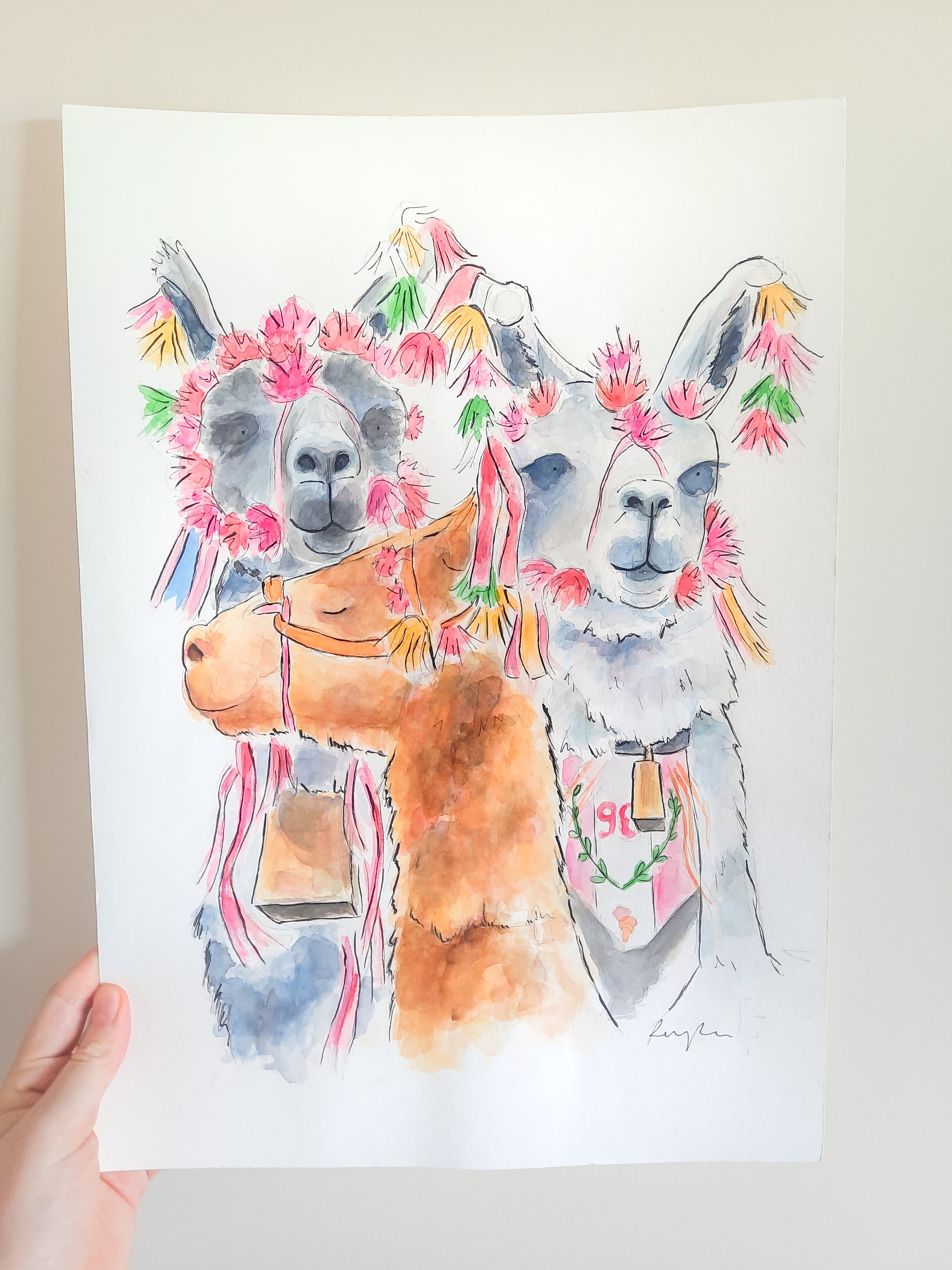 Alpacas Original Painting