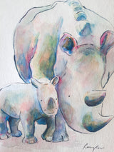 Rhinos Original Painting