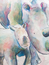 Rhinos Original Painting