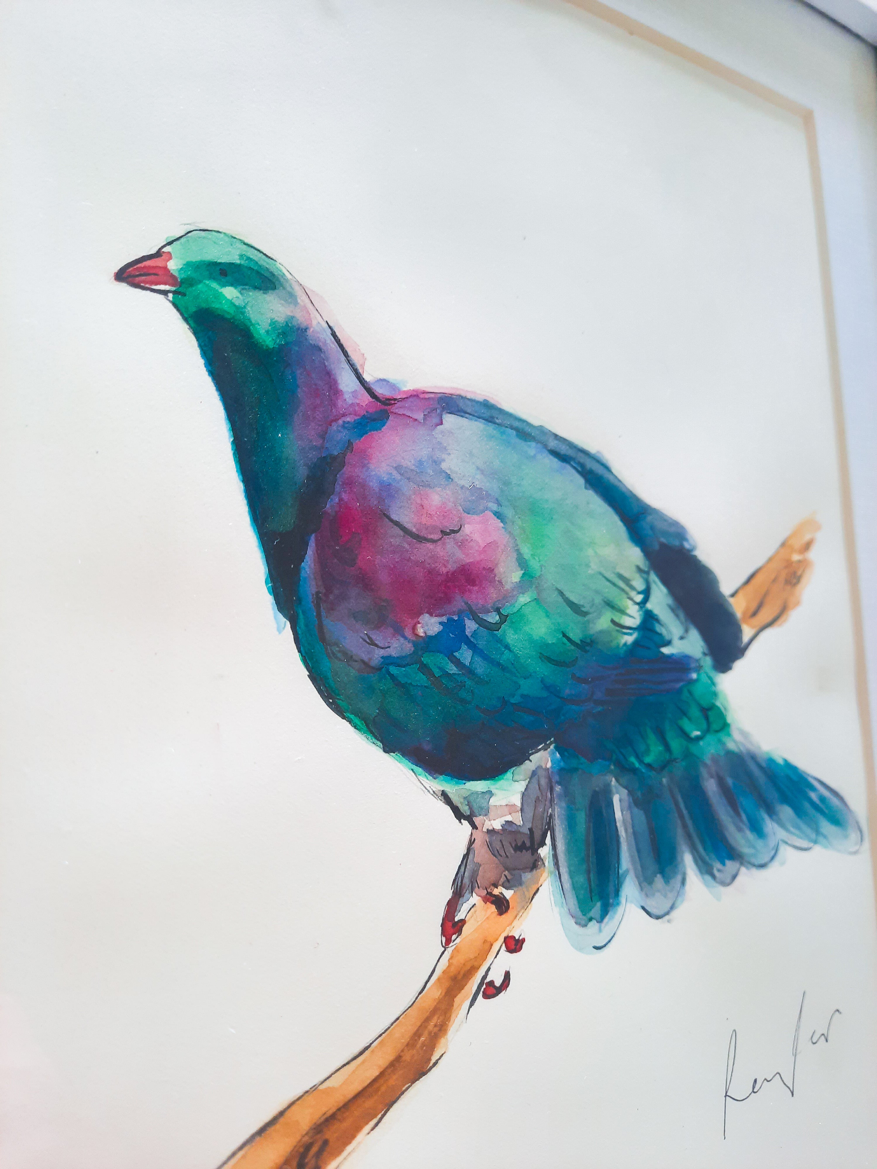 Kererū Original Painting - FRAMED