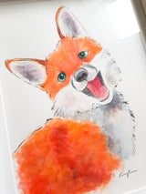 Felix the Fox Original Painting - FRAMED