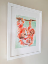Orangutans Original Painting - FRAMED