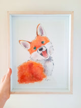 Felix the Fox Original Painting - FRAMED