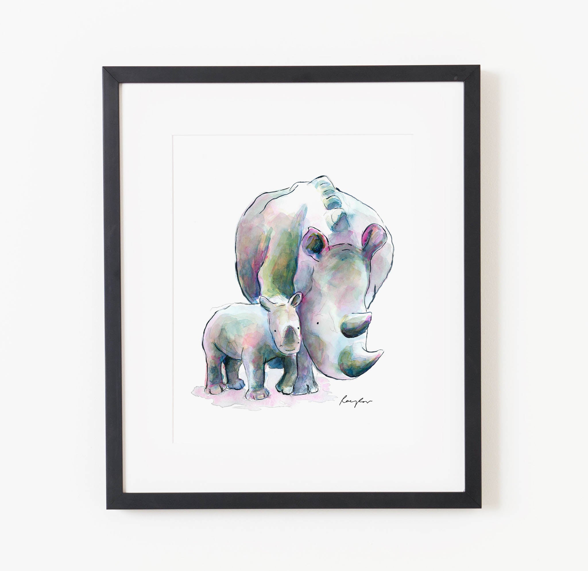 Wendy & Trudy the Rhinos - Raewyn Pope Illustration