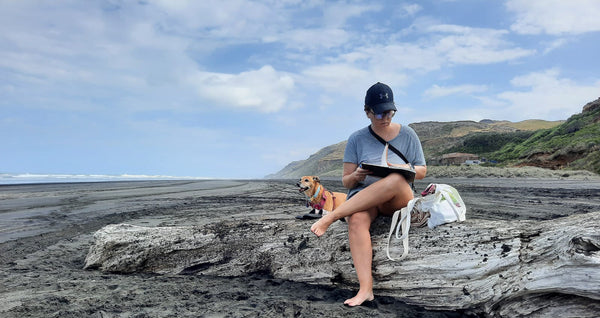 Sketching at Karioitahi Beach