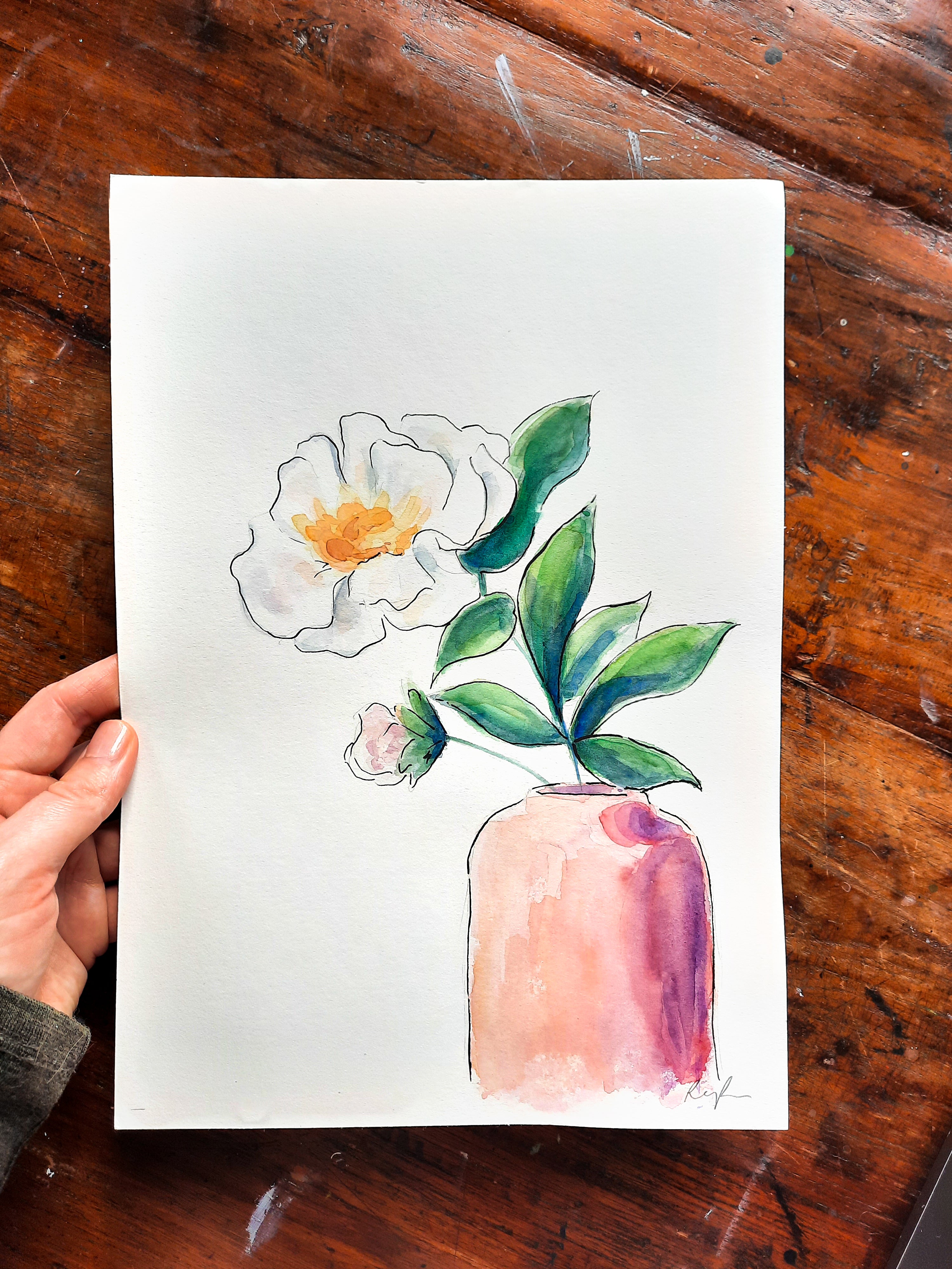 Flower Stem Original Painting