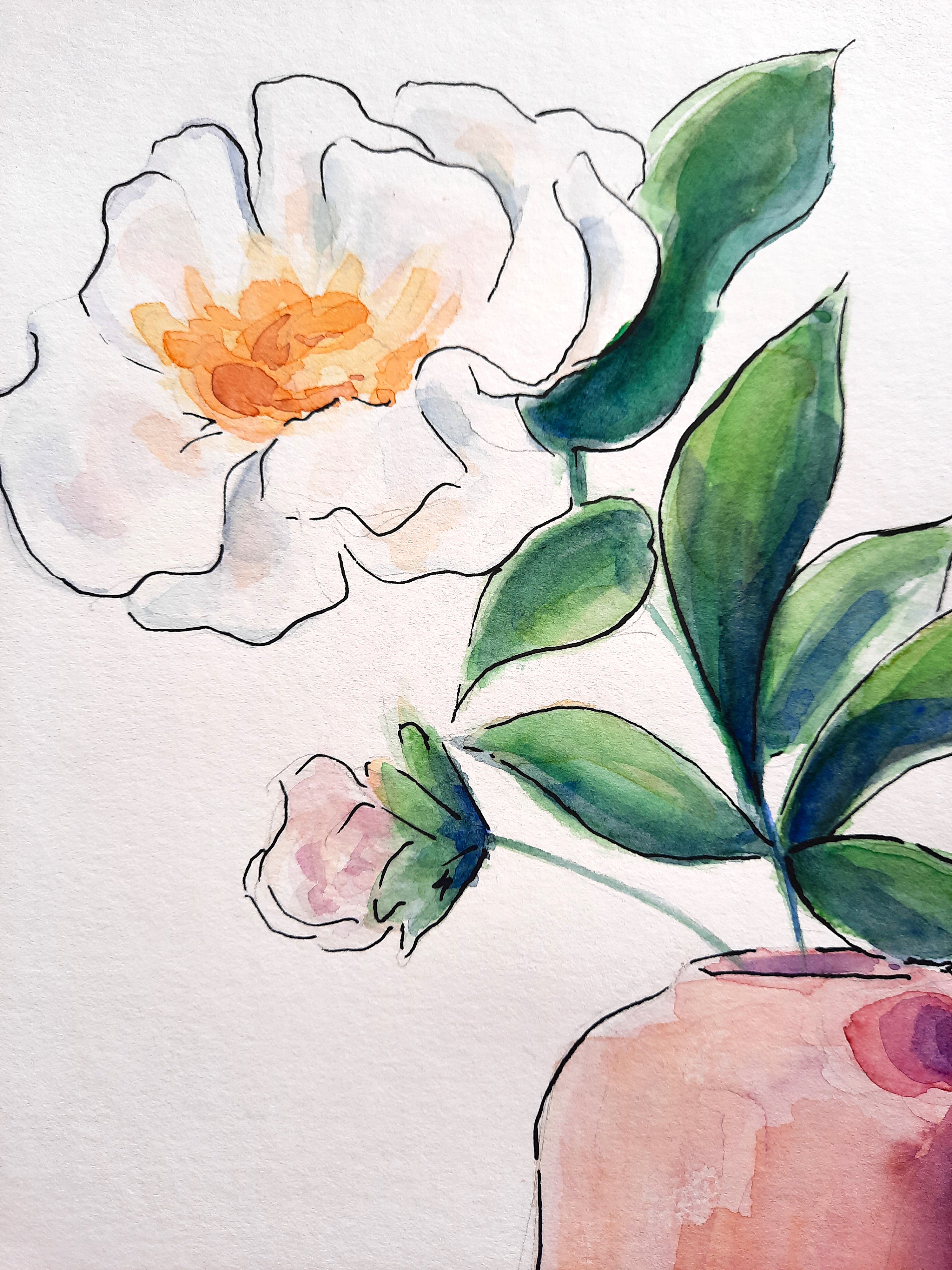 Flower Stem Original Painting