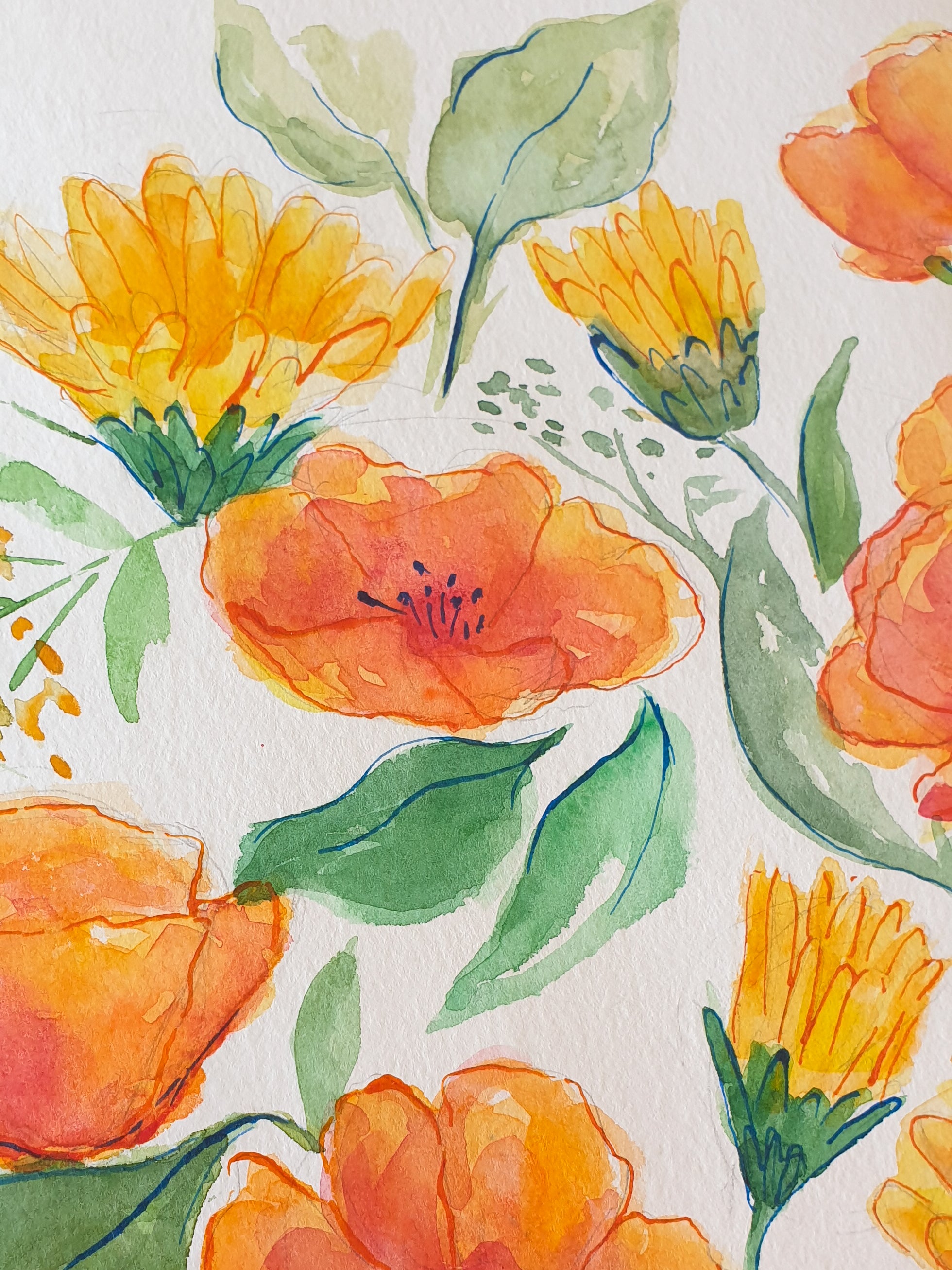 Spring Wildflowers Original Painting