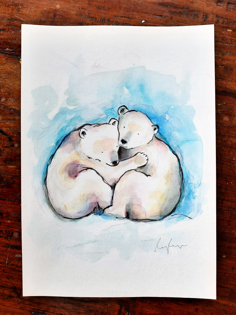 Polar Bear Cubs Original Painting