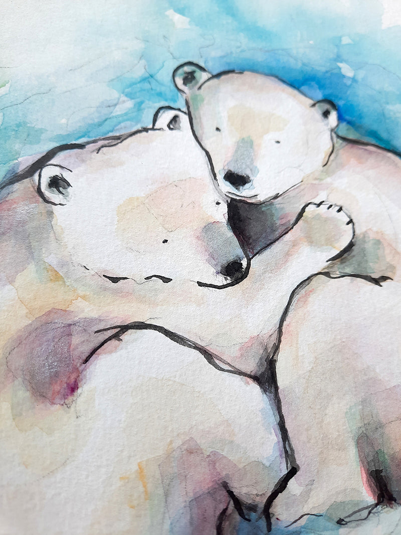 Polar Bear Cubs Original Painting