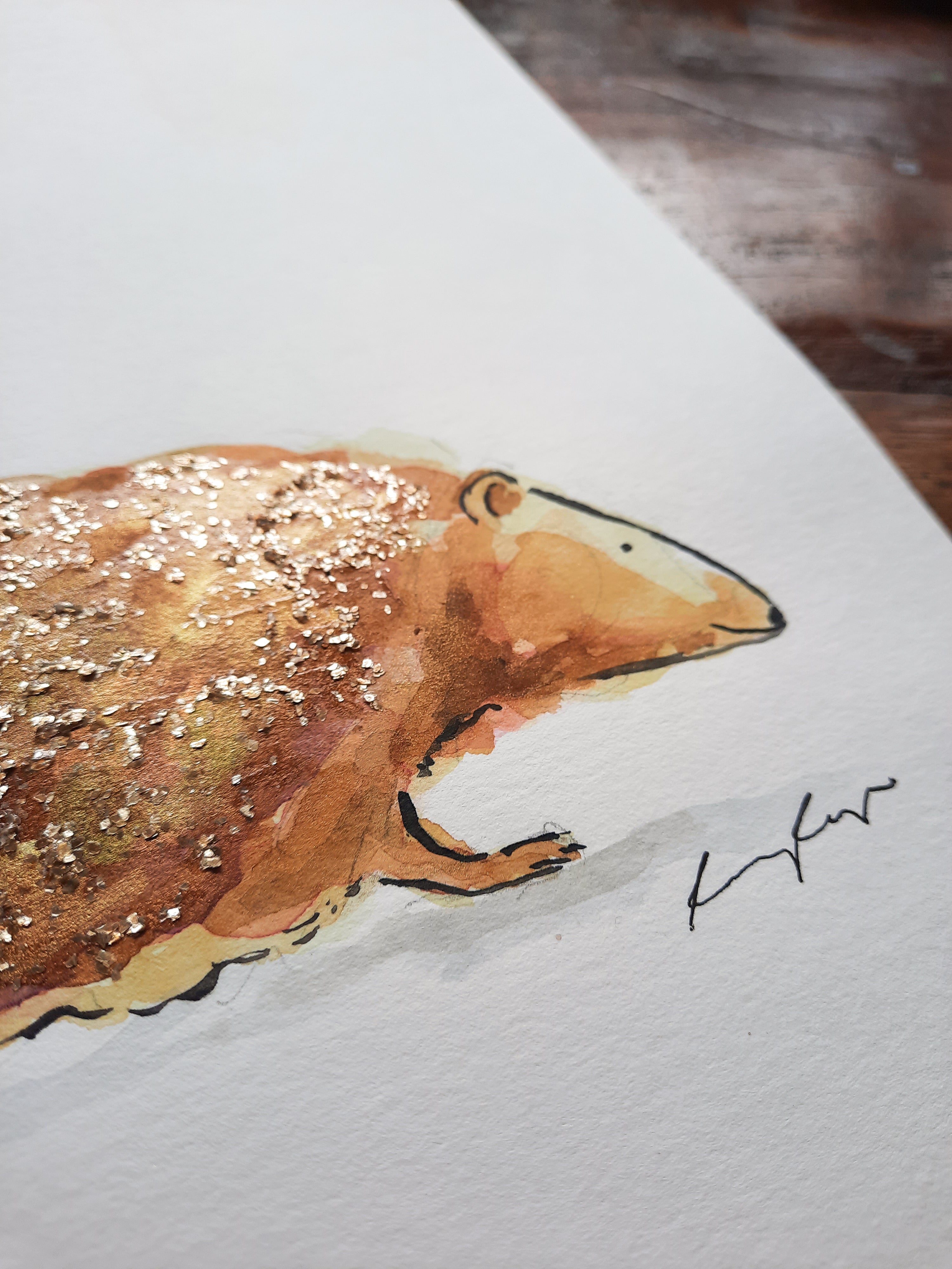 Hedgehog Original Painting