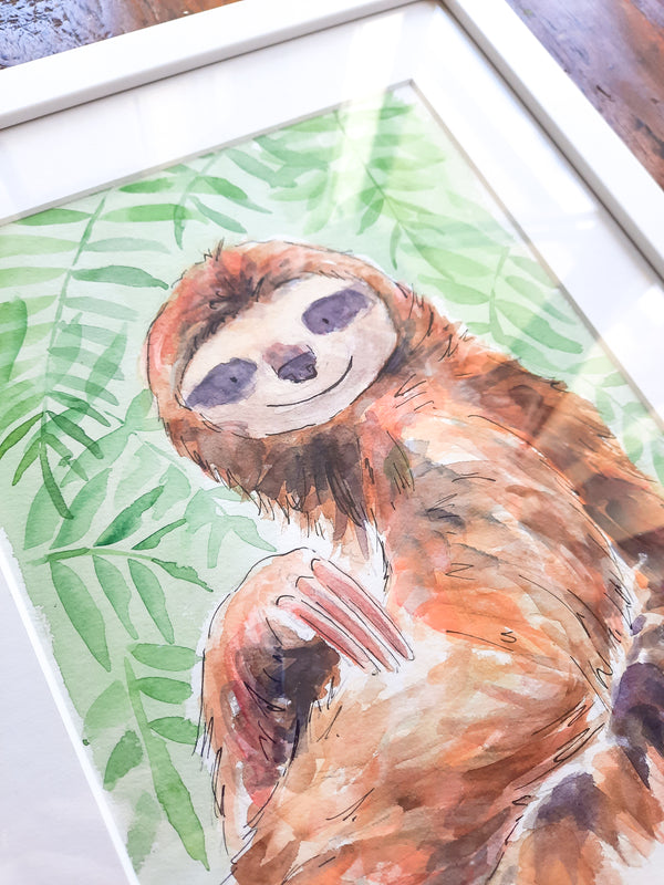Sloth Original Painting - FRAMED