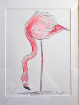 Flamingo Original Painting - FRAMED