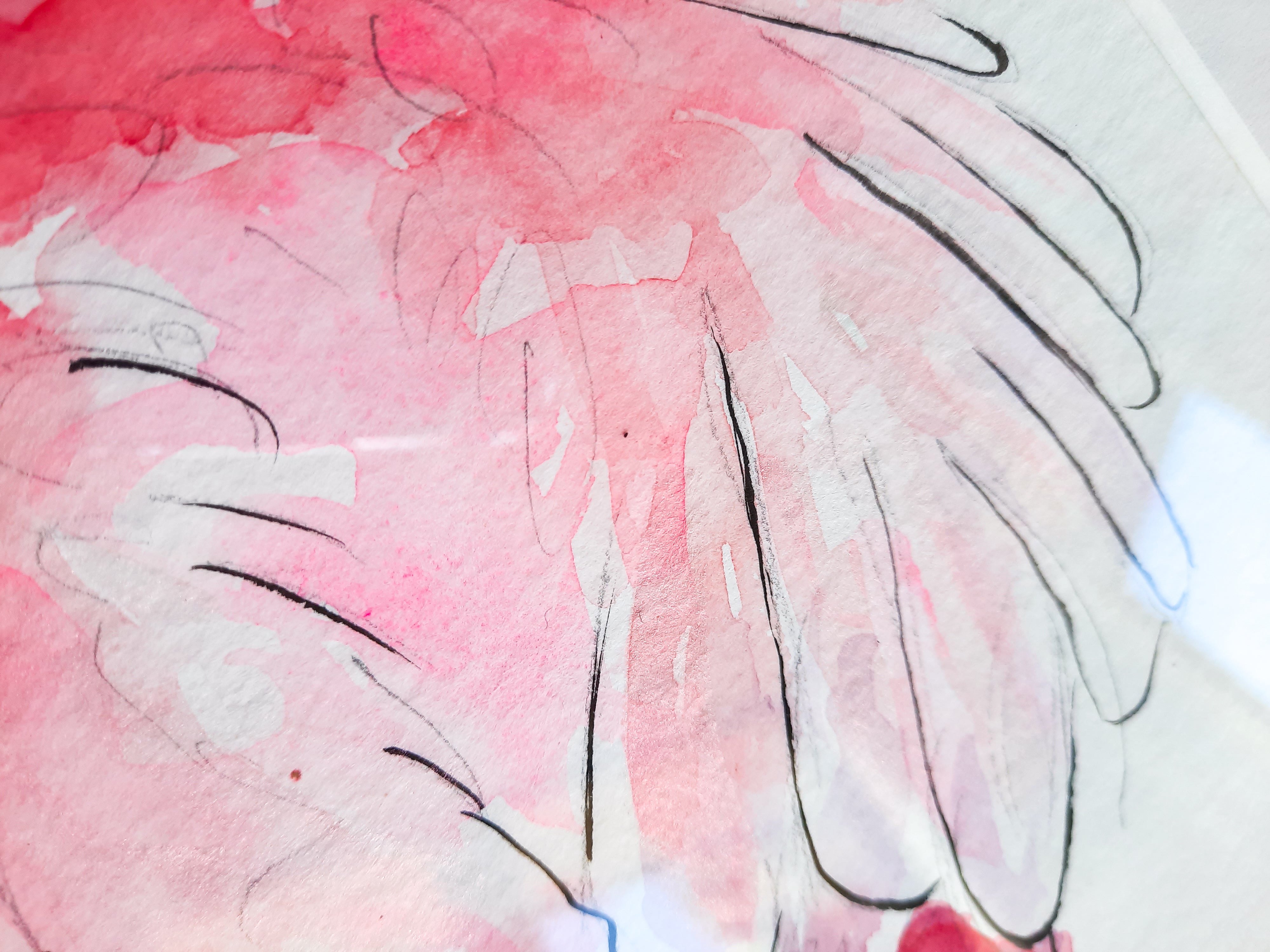 Flamingo Original Painting - FRAMED