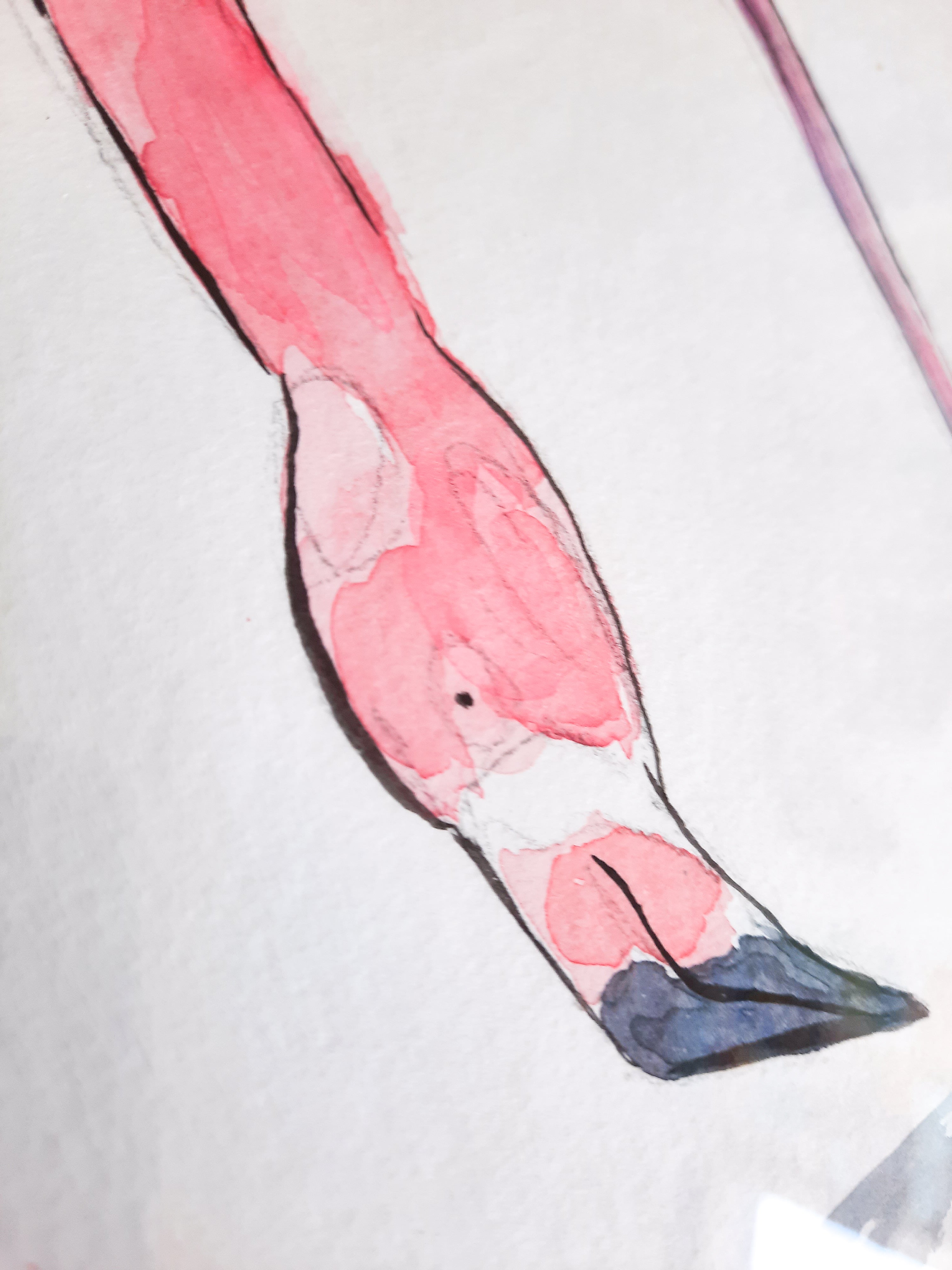 Flamingo Original Painting - FRAMED