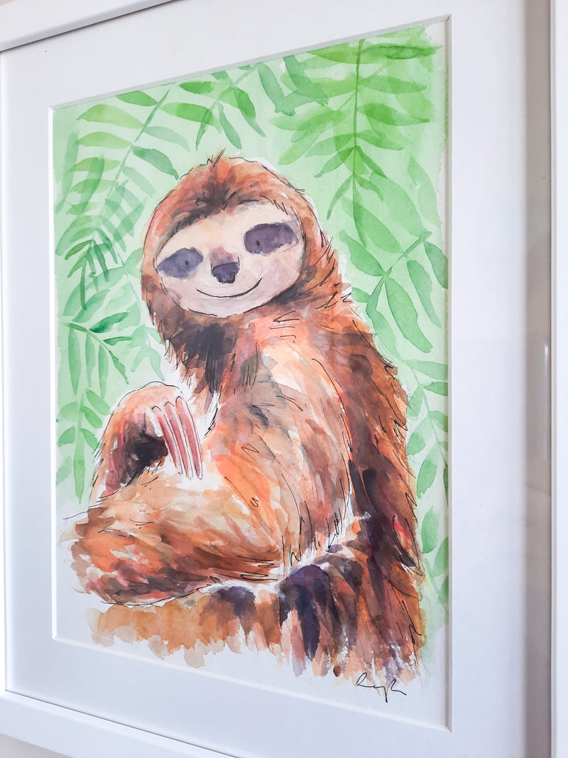 Sloth Original Painting - FRAMED