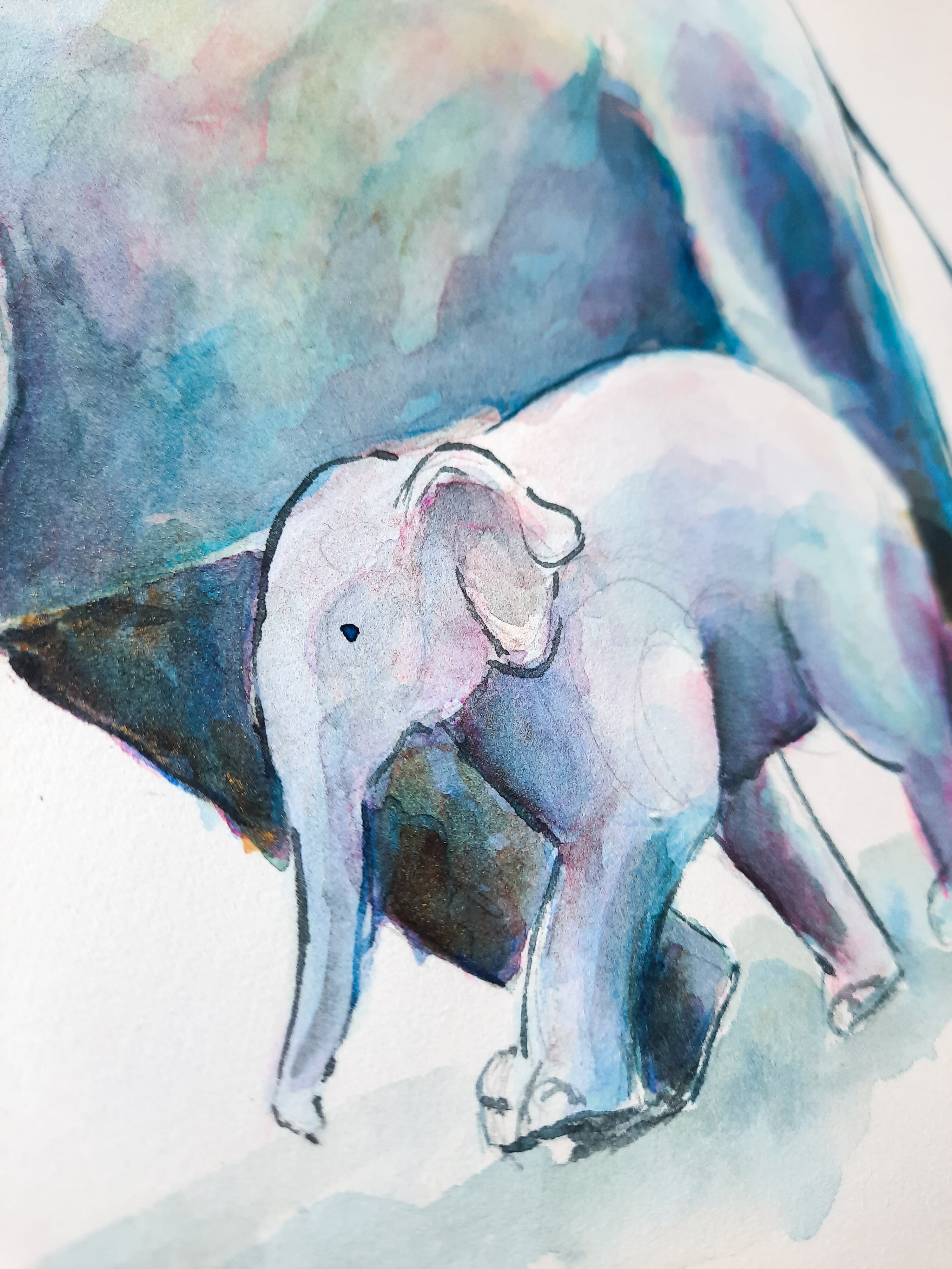 Elephants Original Painting
