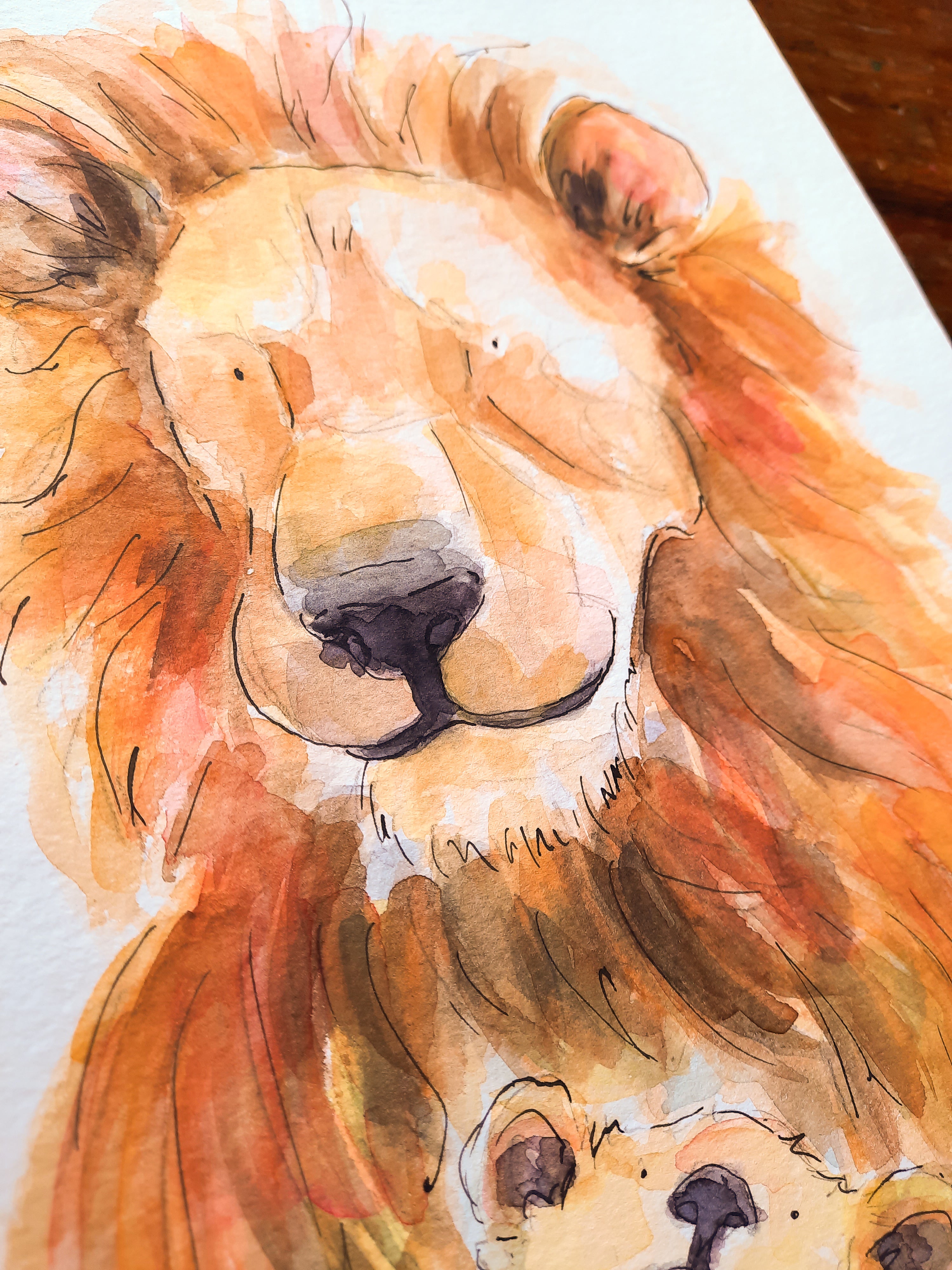 Lion & Cub Original Painting