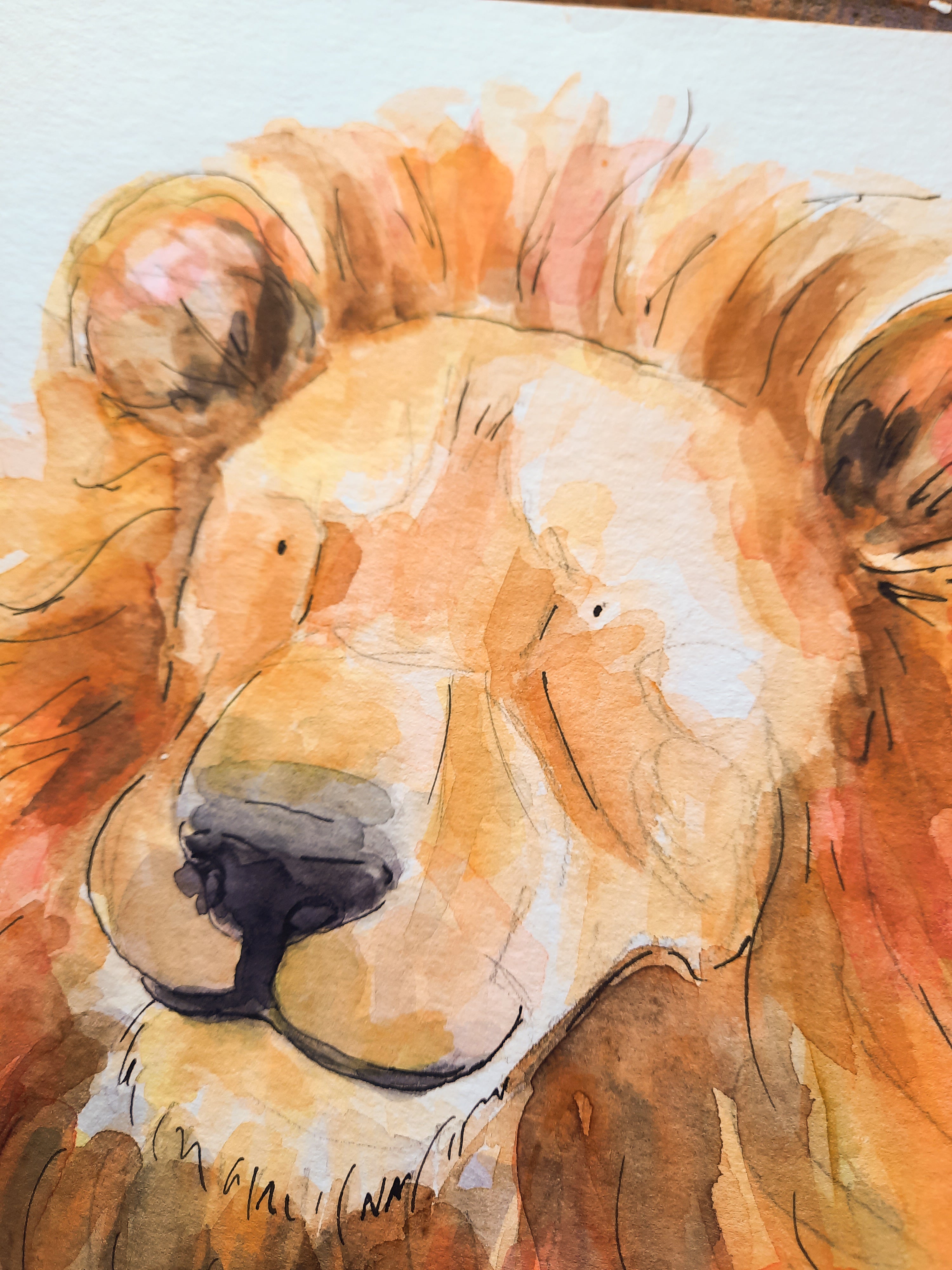 Lion & Cub Original Painting