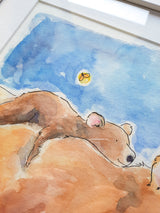 Bears & Fireflies Original Painting - FRAMED