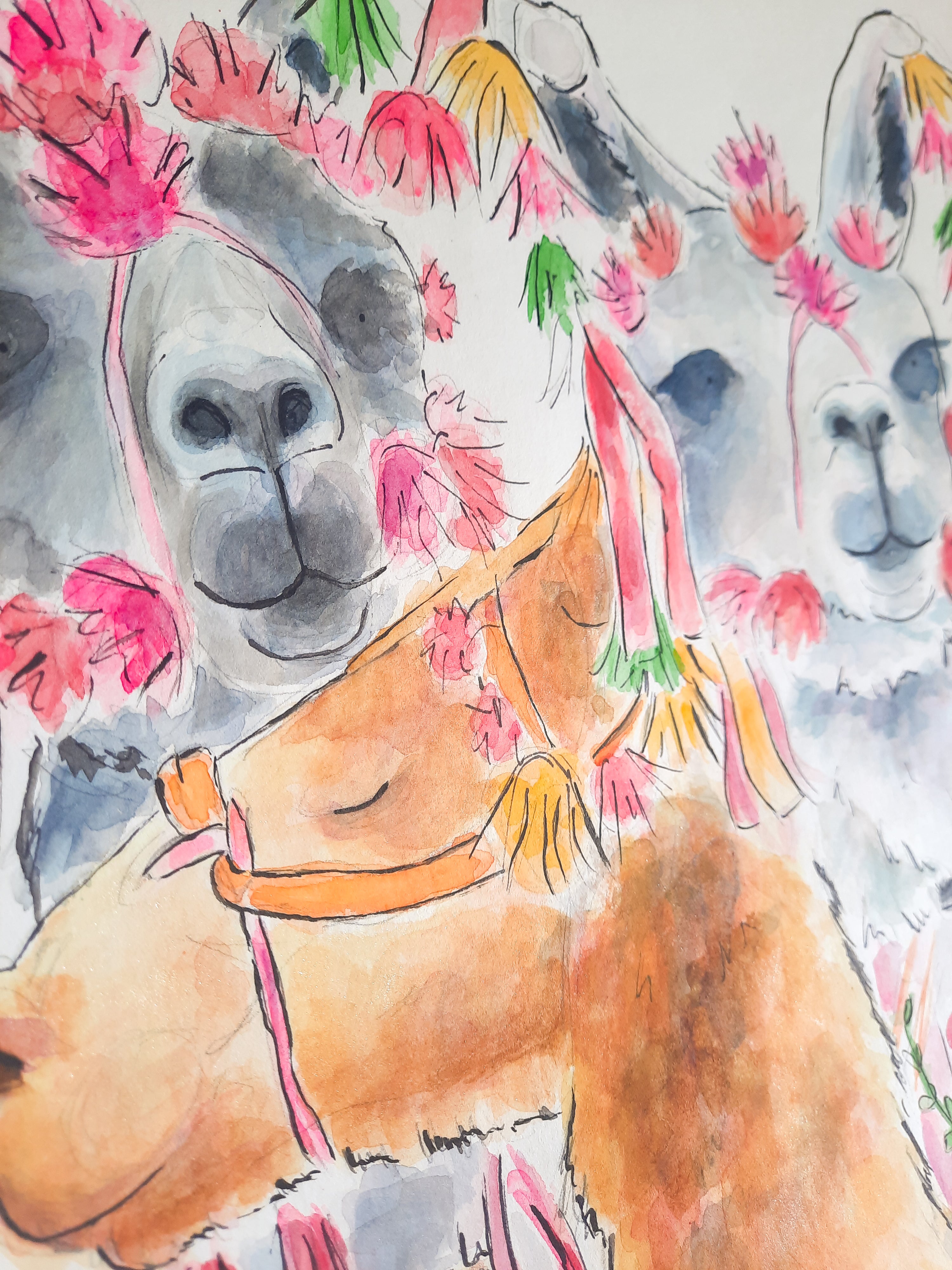 Alpacas Original Painting