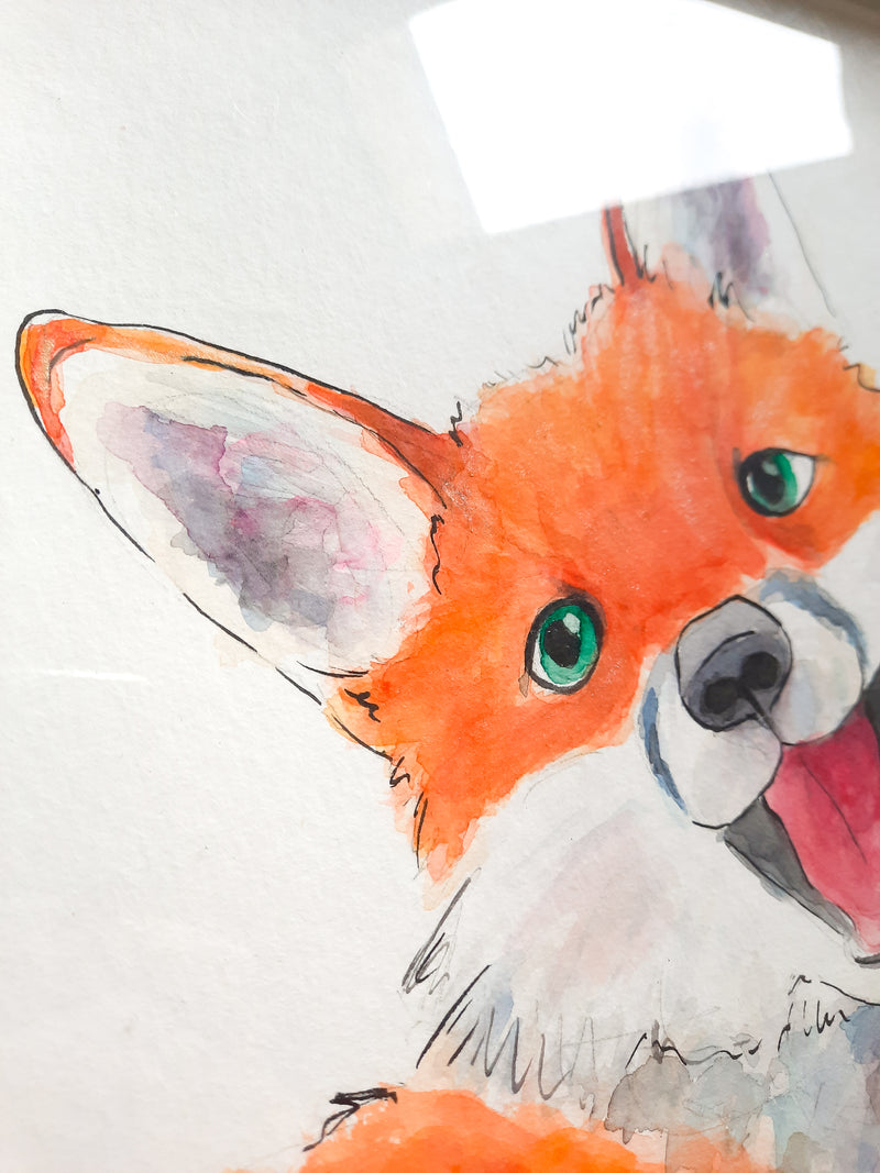 Felix the Fox Original Painting - FRAMED
