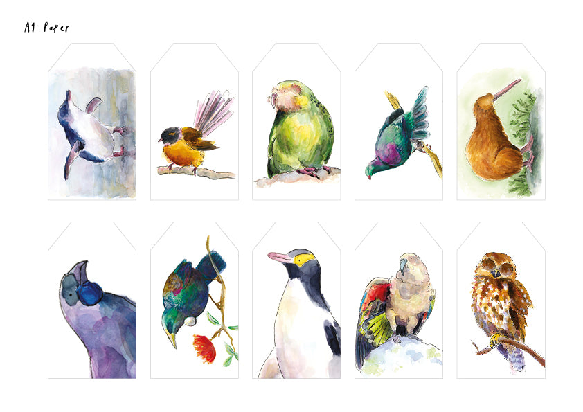 NZ Birds Christmas Tags - Printable