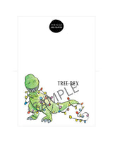 Tree-Rex Christmas Card - Printable - Raewyn Pope Illustration