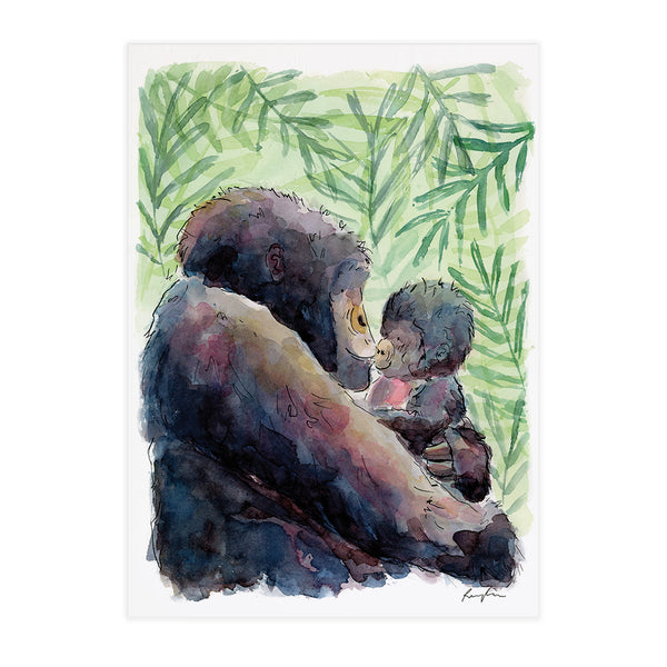 Jane & Fiona the gorillas - Raewyn Pope Illustration