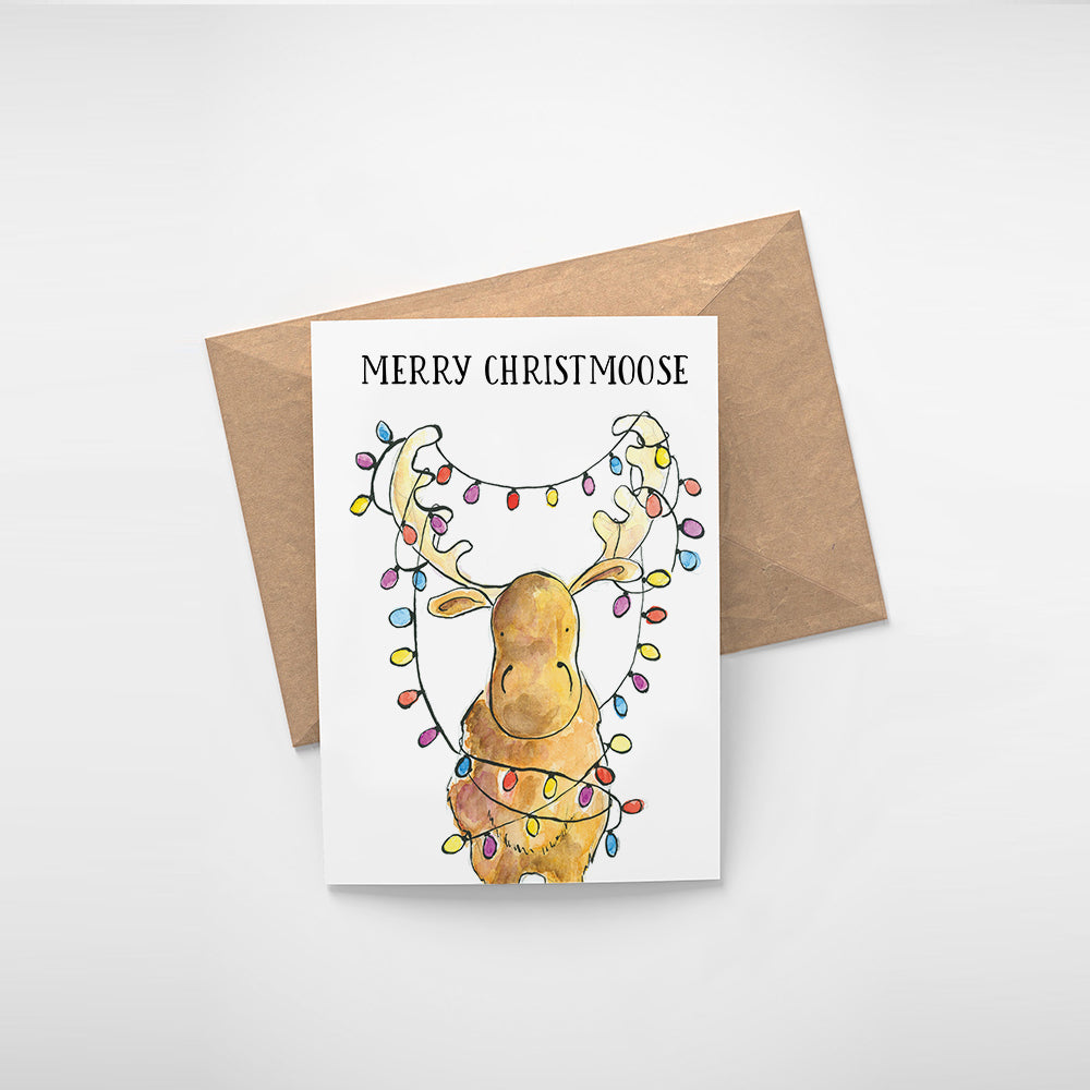 Merry Christmoose Card - Printable - Raewyn Pope Illustration