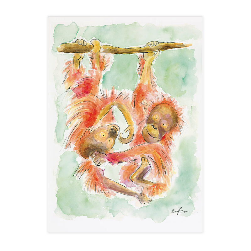 Burt & Sally the Orangutans - Raewyn Pope Illustration