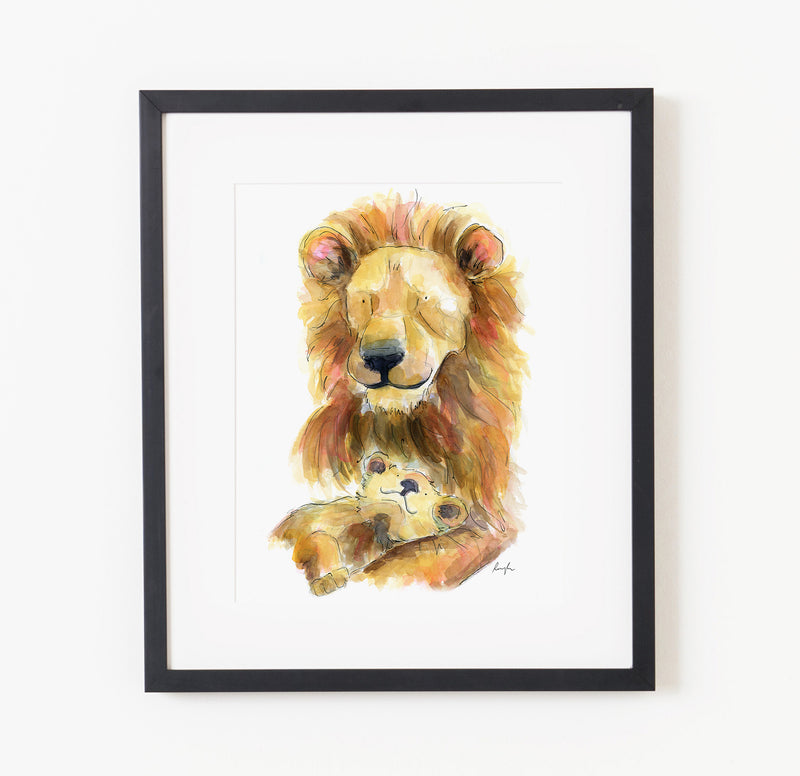 Murray and Sebastian the lions - Raewyn Pope Illustration